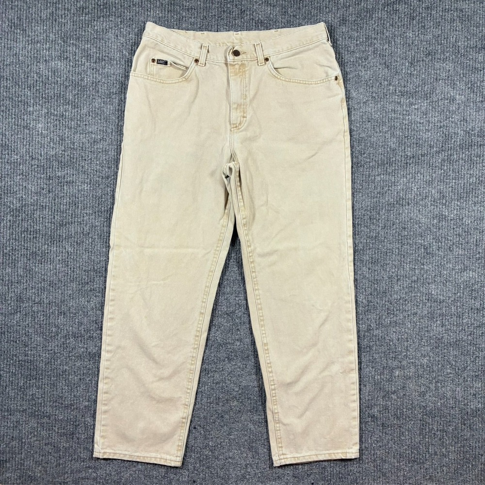 Lee 1889 Mens Straight Jeans Size 36x30 Beige Denim Cotton Casual Mid Rise Y2K‎